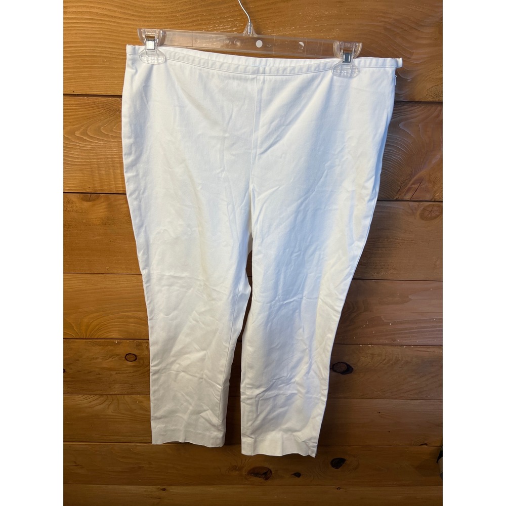 J. McLaughlin Womens White Cropped Leggings Pants 12 Side Zip Office Casual